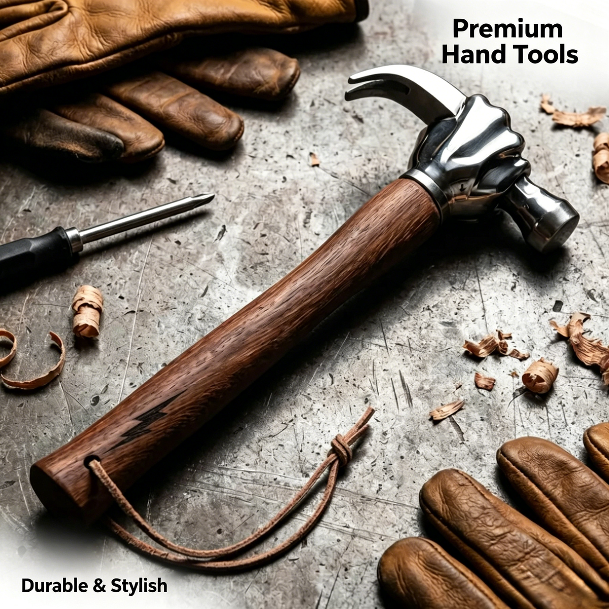 Fist-Shaped Hammer – Unique Novelty Gift & Desktop Decor for Men, Heavy-Duty Multi-Tool with Solid Wood Handle