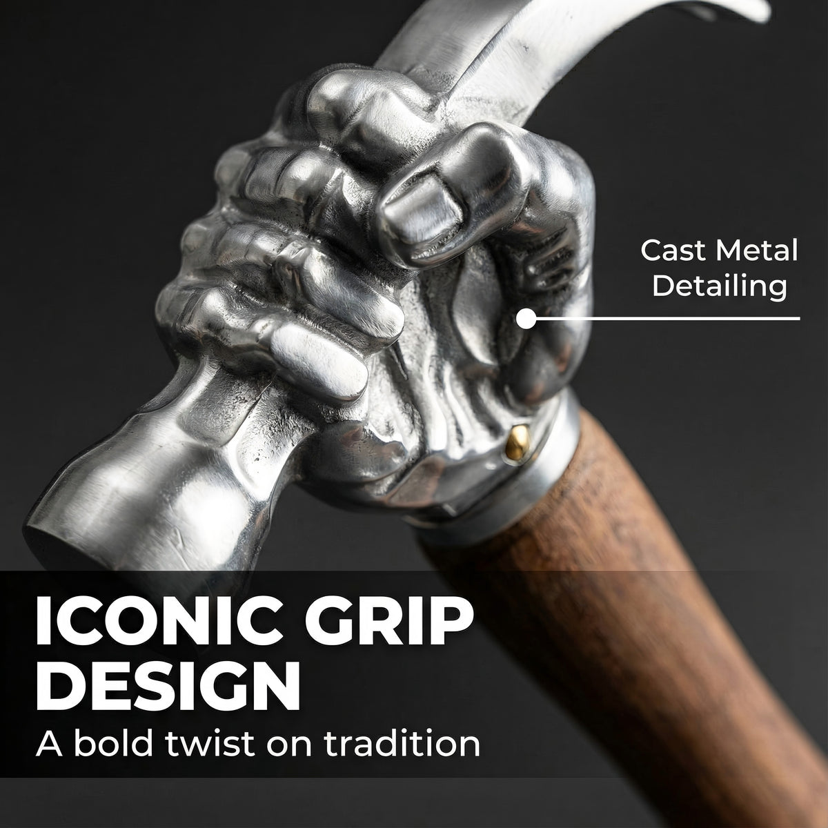 Fist-Shaped Hammer – Unique Novelty Gift & Desktop Decor for Men, Heavy-Duty Multi-Tool with Solid Wood Handle