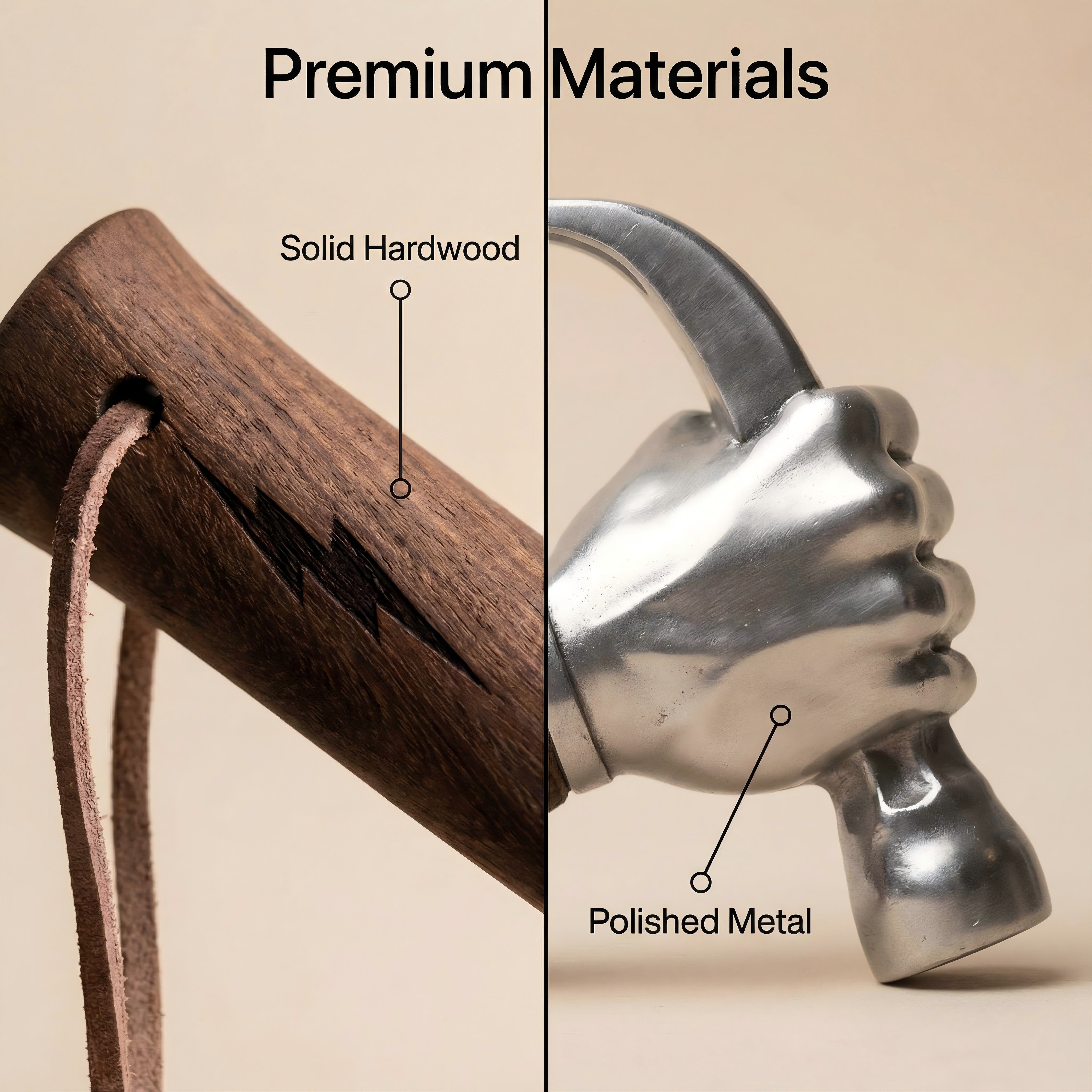 Fist-Shaped Hammer – Unique Novelty Gift & Desktop Decor for Men, Heavy-Duty Multi-Tool with Solid Wood Handle