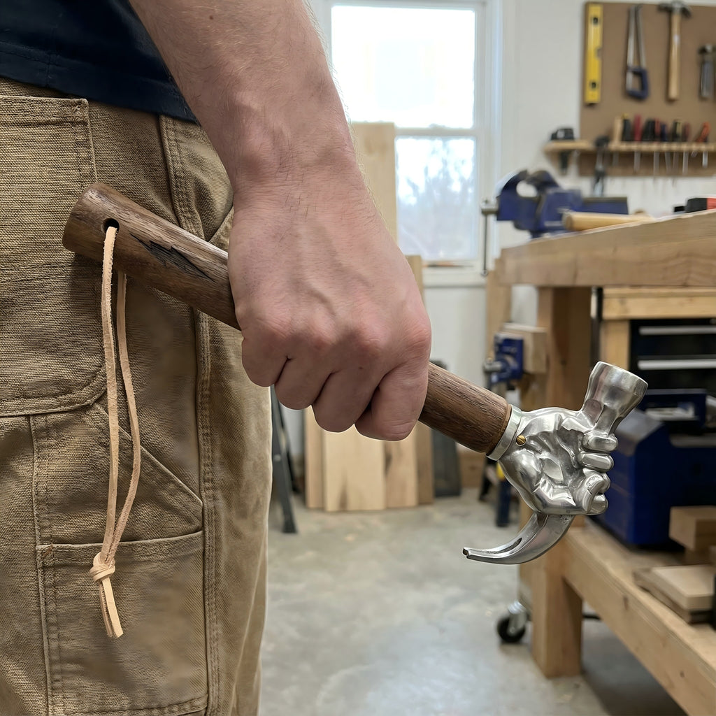Fist-Shaped Hammer – Unique Novelty Gift & Desktop Decor for Men, Heavy-Duty Multi-Tool with Solid Wood Handle